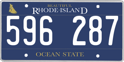 RI license plate 596287
