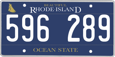 RI license plate 596289