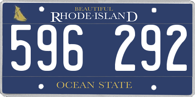 RI license plate 596292