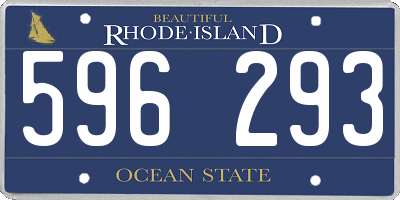 RI license plate 596293