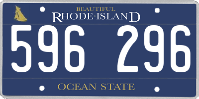 RI license plate 596296
