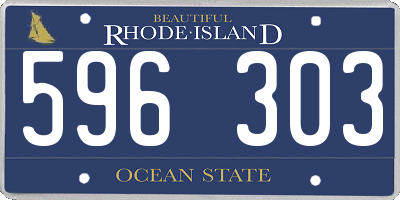 RI license plate 596303