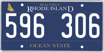 RI license plate 596306