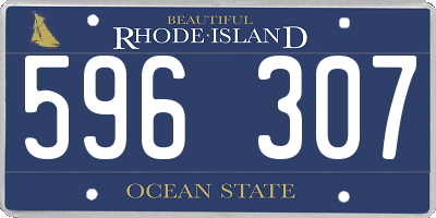RI license plate 596307