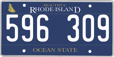 RI license plate 596309