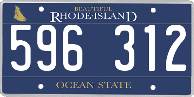 RI license plate 596312