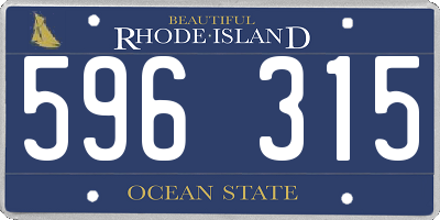 RI license plate 596315