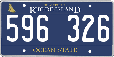 RI license plate 596326