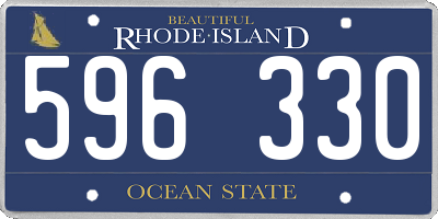 RI license plate 596330