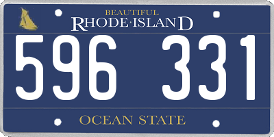 RI license plate 596331