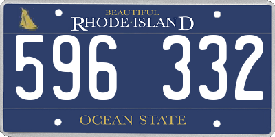 RI license plate 596332