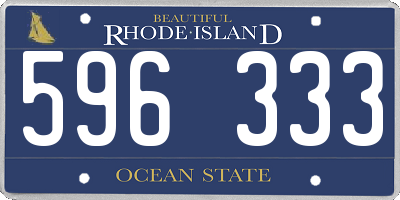 RI license plate 596333