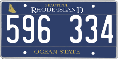 RI license plate 596334