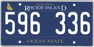 RI license plate 596336