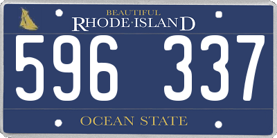 RI license plate 596337