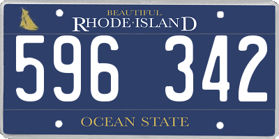 RI license plate 596342