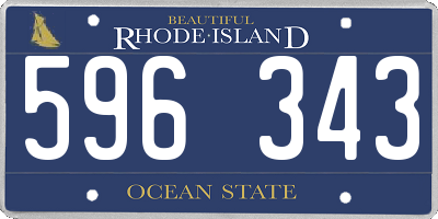 RI license plate 596343