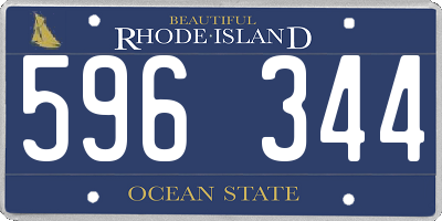 RI license plate 596344