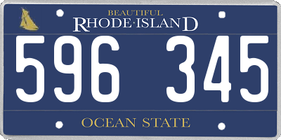 RI license plate 596345