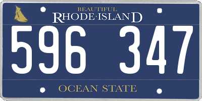 RI license plate 596347