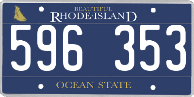 RI license plate 596353