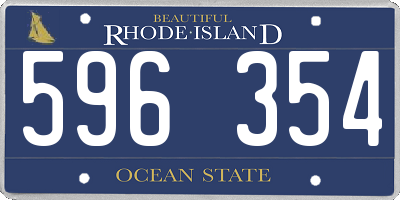 RI license plate 596354