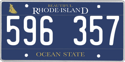 RI license plate 596357