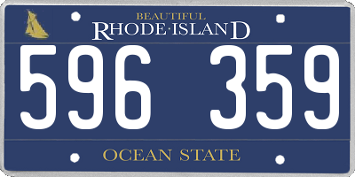RI license plate 596359