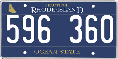 RI license plate 596360