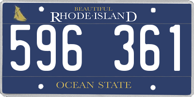 RI license plate 596361