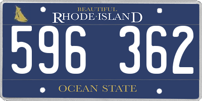 RI license plate 596362