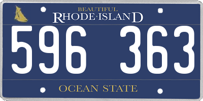 RI license plate 596363