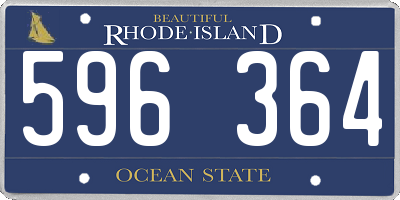 RI license plate 596364