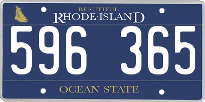 RI license plate 596365
