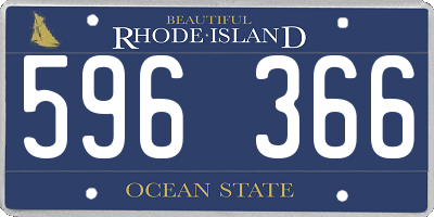 RI license plate 596366