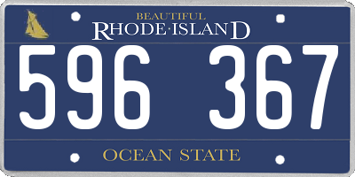 RI license plate 596367