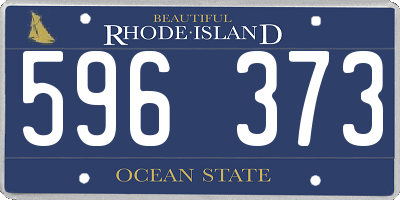 RI license plate 596373