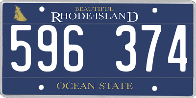 RI license plate 596374