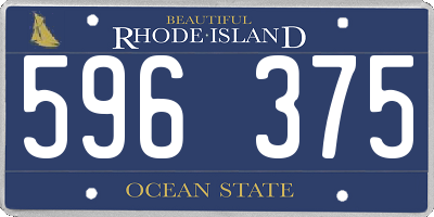 RI license plate 596375