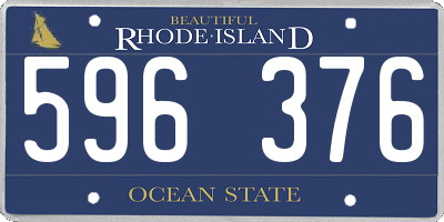 RI license plate 596376
