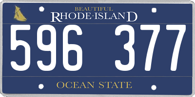 RI license plate 596377