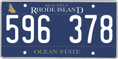 RI license plate 596378