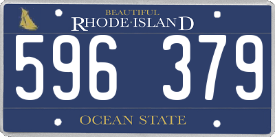 RI license plate 596379
