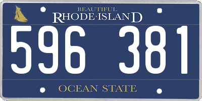 RI license plate 596381