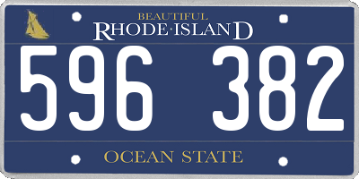 RI license plate 596382