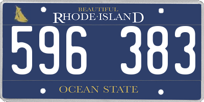 RI license plate 596383
