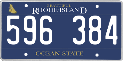 RI license plate 596384