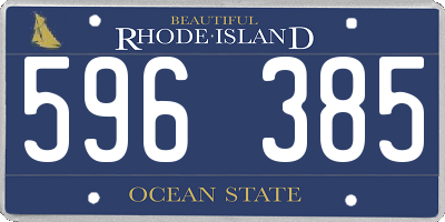 RI license plate 596385