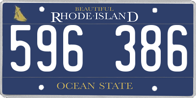 RI license plate 596386