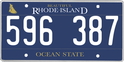 RI license plate 596387